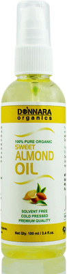 

Donnara Organics Premium Sweet Almond oil- 100% Pure & Natural(100 ml) Hair Oil(100 ml)