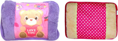 

Cinnamon Velvet Pocket Electric Warm Gel Pad With Fur Pack of 2 Electric 1 L Hot Water Bag(Multicolor)