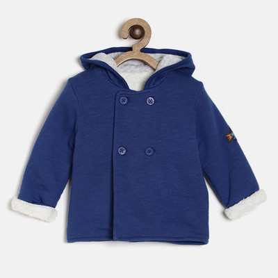 

Mini Klub Full Sleeve Solid, Applique Baby Boy's Jacket, Blue