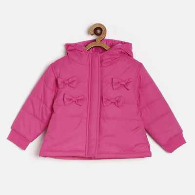 

Mini Klub Full Sleeve Solid Baby Girls Jacket, Dark pink