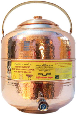 

Indian Craft Villa - 12000 ml Copper Grocery Container(Brown)