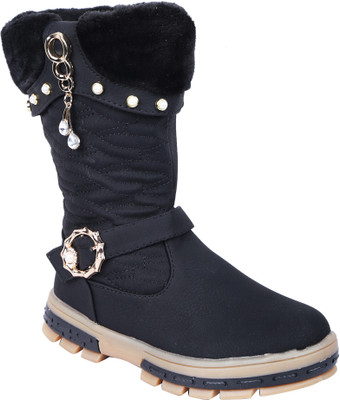 

LNG Lifestyle Girls Slip on Casual Boots(Blue