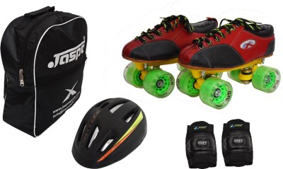 

Jaspo Riedel -Power Eco Shoe Skate Combo (Shoe Skate+ Helmet + Knee Guard+Bag)(7UK(Foot length 25.7cms)) Skating Kit