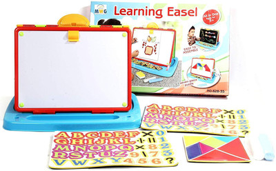 

MWG Exports Co 2 in 1 Double Sided Magnetic Letterboard Tabletop Blackboard & Magnetic Whiteboard with Chalk, Letters and Magnets(Multicolor)