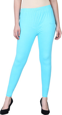 Anekaant Ankle Length Ethnic Wear Legging(Light Blue, Solid)