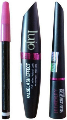 

lujo Eyebrow Pencil With Eyeliner & Mascara 3 IN 1 (Set of 3)(Pack of 3)