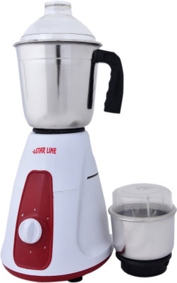 

STAR LINE MG18H32 550 Mixer Grinder(White, Red, 2 Jars), Red;white