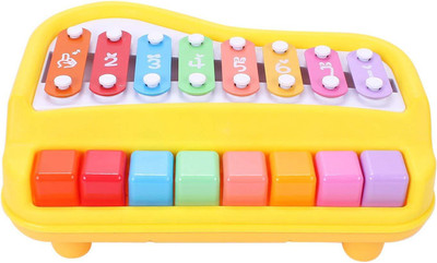 

Jack Royal 2 in 1 Piano for Kids, Educational Musical Instruments for Babies, Toddlers Preschoolers, 8 Key Scales in Clear and Crisp Tones with Music Cards Songbook(Yellow)