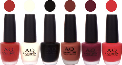 

AQ Fashion Gel Velvet Matte Nail polish combo 6893 Multicolor(Pack of 6)