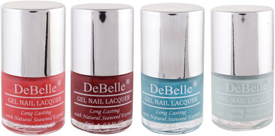 

DeBelle Gel Nail Lacquer 8 ml each combo Kit of 4 (Coral Orange,Maroon,Turquoise Blue,Mint Blue) Princess Belle', Moulin Rouge, Royale' Cocktail, Mint Amour(Pack of 4)