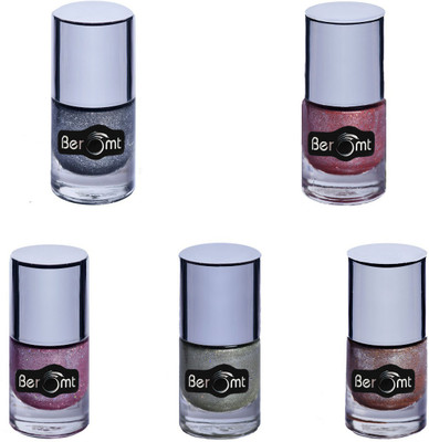 

BEROMT Sand Nail Polish Combo of 5, Silver Orange Pink Green Gold Slate Ash, Coral Leaf, Roseate, Olive, Gold Leaf(Pack of 5)