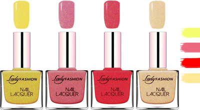 

Lady Fashion Extra Shine Extra Long Stay Chip Resistant Nail Polish Golden,Mauve,Pink,Beach Nude(Pack of 4)