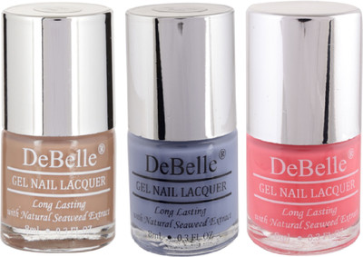 

DeBelle Gel Nail Lacquer 8ml each Combo kit of 3 Coco Bean,Blueberry Bliss , Bebe Kiss(Pack of 3)
