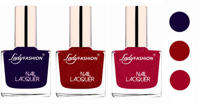 

Lady Fashion Extra Shine Extra Long Stay Chip Resistant Nail Polish (Set Of 3) Blue,Red,Bright Pink(Pack of 3)