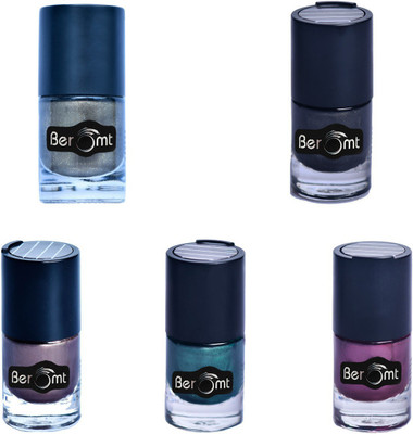 

BEROMT Magnetic Cat Eye Nail Polish Combo of 5 Bell Metal, Tender Leafy, Dark Skinned, Sugar Plum, Shoot Black(Pack of 5)