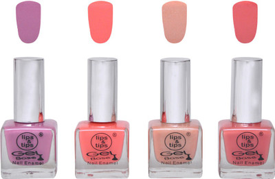 

Lips & Tips Premium Collection Nail polish - Combo set of 4 Exclusive Nail Enamels - Lilac Nude, Coral Pink, Nude Skin, Nude Pink ( Pack of 4 ) Multi(Pack of 4)