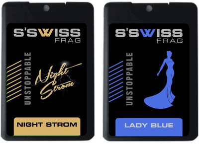 

S'swiss Night Strom and Lady Blue Combo Pack Pocket Perfume Perfume - 40 ml(For Men & Women)