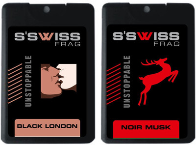 S'swiss Black London and Noir Musk Combo Pack Pocket Perfume Perfume - 40 ml(For Men & Women)