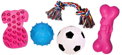 

JAINSONS PET PRODUCTS Dog & Puppy Multi Color Ball Cotton Chew Toy, Rubber Toy For Dog