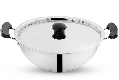 

Pigeon Triply With Lid Kadhai 20 cm with Lid(Stainless Steel, Induction Bottom), Silver