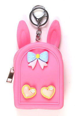 b4bags Two Heart Coin Purse with key chain(CP12705 Dark pink) Coin Purse(Maroon)