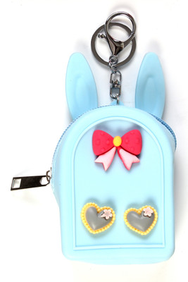 

b4bags Two Heart Coin Purse with key chain(CP12702 Sky Blue) Coin Purse(Blue)