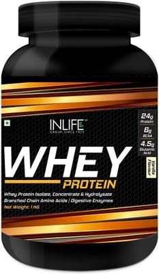 

Inlife Whey Protein Powder With Isolate Concentrate Hydrolysate- 1 kg Grams (Vanilla) Whey Protein(1 kg, Vanilla)