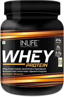 

Inlife Whey Protein Powder With Isolate Concentrate Hydrolysate- 400 Grams (Vanilla) Whey Protein(400 g, Vanilla)