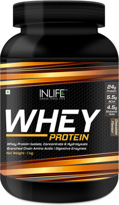 

Inlife Whey Protein Powder With Isolate Concentrate Hydrolysate- 1 kg (Chocolate Flavou) Whey Protein(1 kg, Chocolate)