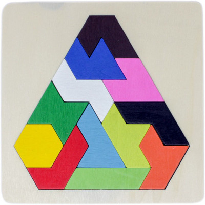 Shoppernation Wooden Tetris Jigsaw Puzzle 9pcs - (1TNG242) - Brain Teasers Toy(9 Pieces)