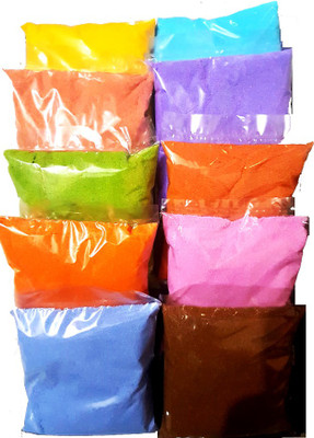 Divya Cotton Wicks Pack of 10 Rangoli Powder(Multicolor)