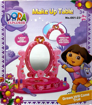 

toyuniverse Flower Mirror Dressing Table For Kids (Pink)