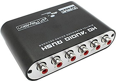 microware Digital Sound Decoder Converter - 5.1 Audio Rush Digital Sound Decoder Converter - Optical SPDIF/Coaxial Dolby AC3 DTS Stereo(R/L) to 5.1CH Analog Audio (6RCA Output) Black Media Streaming Device(Black)
