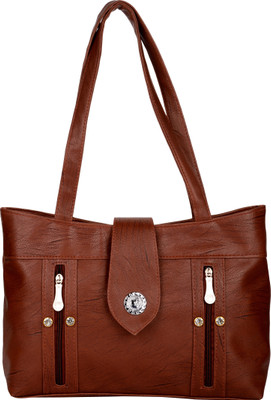 

Exotique Women Formal Brown Leatherette Shoulder Bag