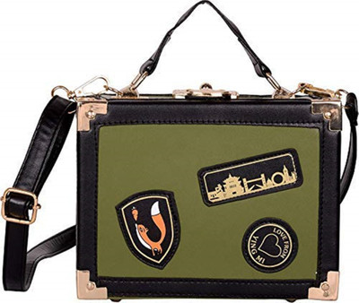 

MultiZone Women Casual Green PU Sling Bag
