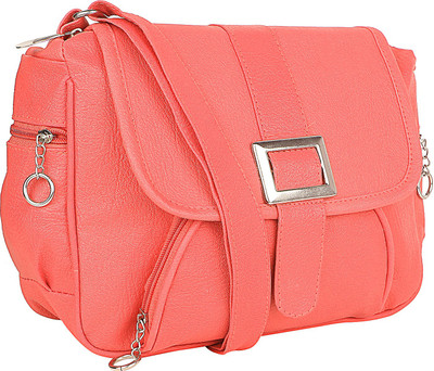 

SAHAL Girls Casual Pink PU Sling Bag