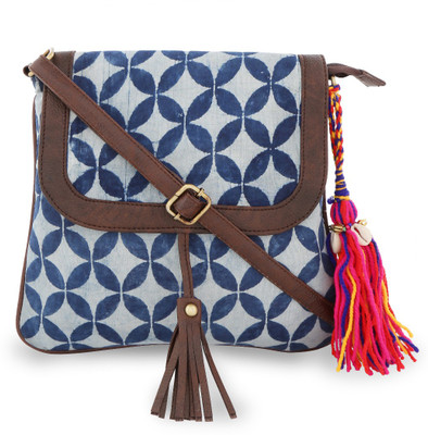 

Vivinkaa Women Casual Blue Cotton Sling Bag