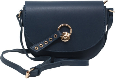 

Options Women Evening/Party Blue Synthetic Leather Sling Bag