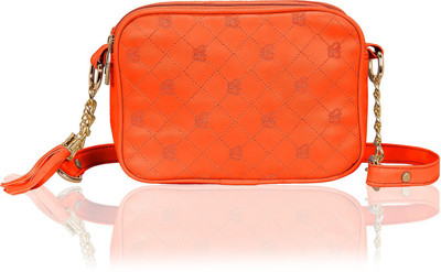 

Kleio Women Evening/Party Orange PU Sling Bag