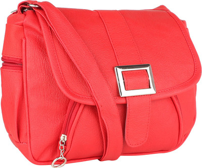 

SAHAL Girls Casual Red PU Sling Bag