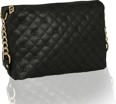 

Kleio Women Casual Black PU Sling Bag