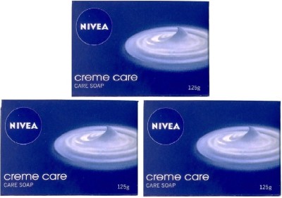 

Nivea soap creme care for body 125g pack of 3(375 g, Pack of 3)