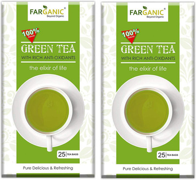 

FARGANIC Pure Green Tea Bags 25+25 Tea Bags Green Tea Bags(50 Bags, Box)
