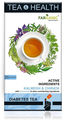 

FARGANIC DIABETIC GREEN TEA, Tea & Health Series with Active Ingredients. 25 Tea Bags Chamomile Green Tea Bags(25 Bags, Box)