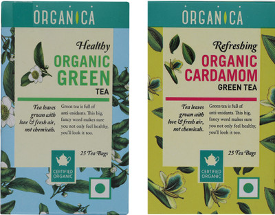 

Organica Healthy and Refreshing Cardamom, Cardamom Green Tea Bags(50 Bags, Box)