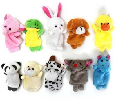 

janak impex Animal Finger Puppet, Multi Color. Pack of 10 Finger Puppets