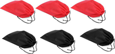 

Royal Krishna Shoe Pouch(Black), Black;red