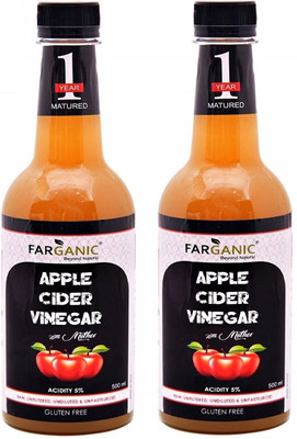

FARGANIC India's First 1 YEAR MATURED Apple Cider Vinegar with Strand of Mother. Raw, Unfiltered and Undiluted. 1000 ML (500x2)… Vinegar(1000 ml, Pack of 2)