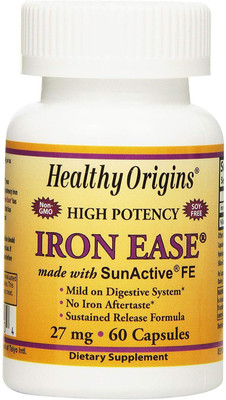 

Healthy Origins Iron Ease, made with SunActive FE, 27 Mg 60 Caps(60 No)