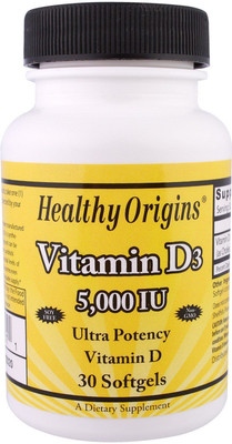 

Healthy Origins Vitamin D3, 5,000 IU, 30 Softgels(30 No)